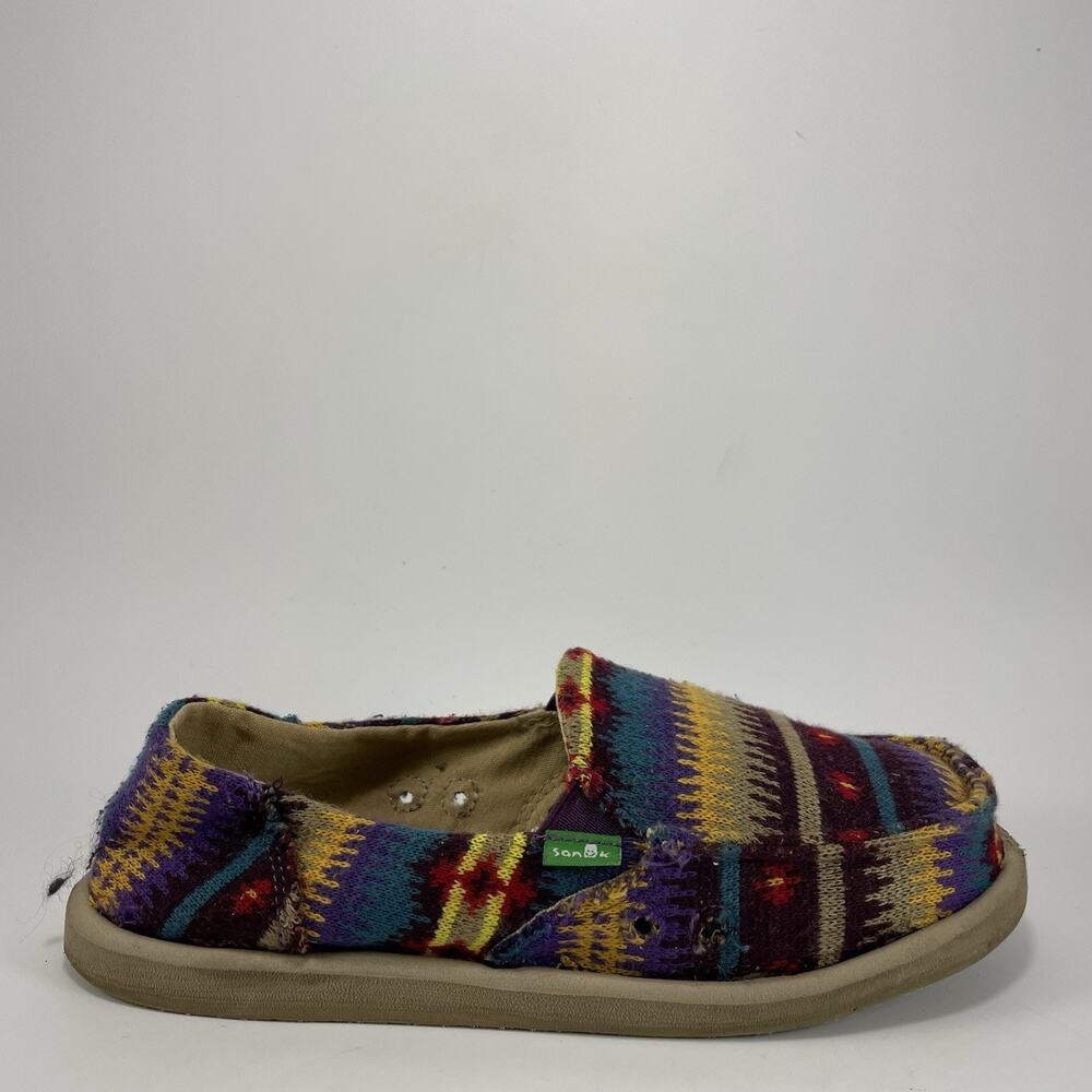 Sanuk Southwestern Blanket Sidewalk Slippers Womens Size 6 Multi Color Slip On
